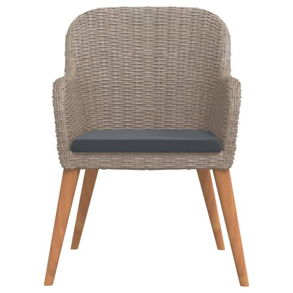 vidaXL Σετ Τραπεζαρίας Κήπου 9 τεμ. Καφέ με Μαξιλάρια