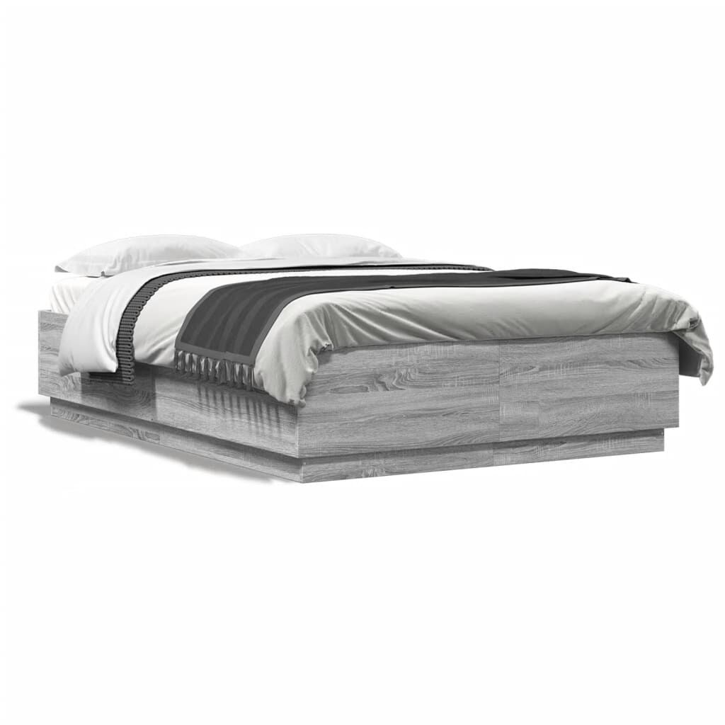 vidaXL Πλαίσιο Κρεβατιού Γκρι Sonoma 140x200 εκ. Επεξεργασμένο Ξύλο