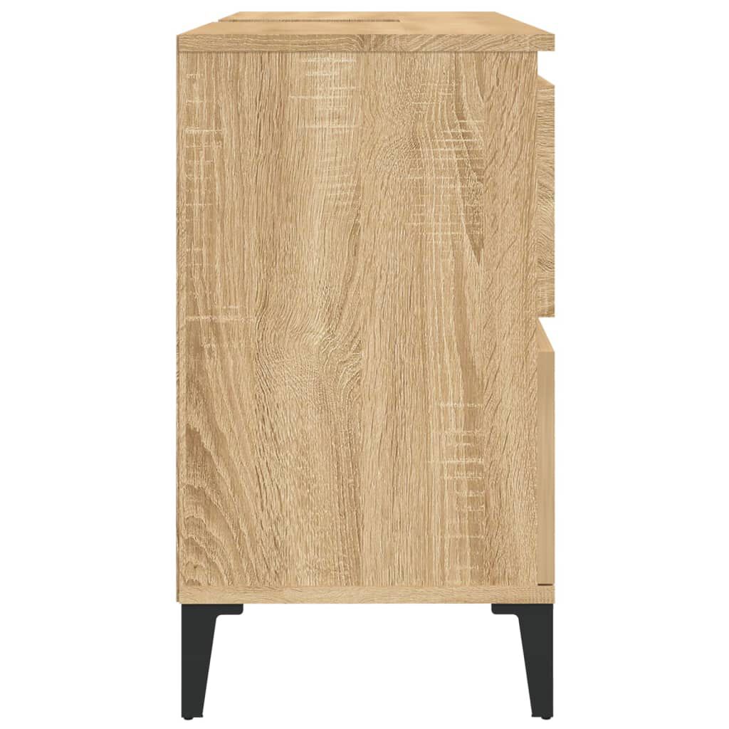vidaXL Ντουλάπι Νιπτήρα Sonoma Δρυς 80x33x60 εκ. Επεξεργασμένο Ξύλο
