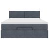 vidaXL Οθωμανικό κρεβάτι με στρώμα & LEDs Σκούρο γκρι 140x200cm Velvet