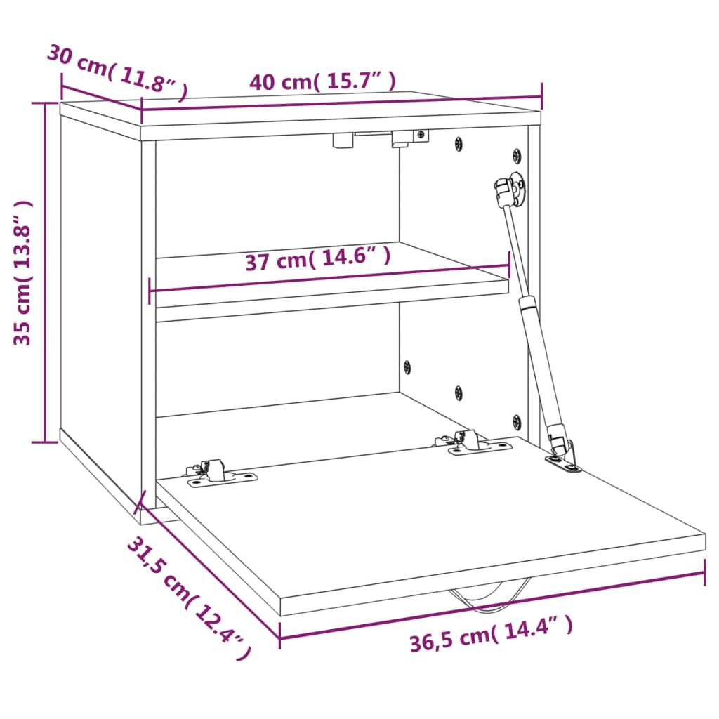 vidaXL Ντουλάπι Τοίχου 40 x 30 x 35 εκ. από Μασίφ Ξύλο Πεύκου