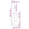 vidaXL Μπουφές Sonoma Γκρι 34,5 x 34 x 180 εκ. από Επεξεργασμένο Ξύλο