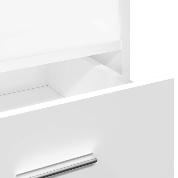 vidaXL Αναλόγιο με Ροδάκια & Συρτάρι Λευκό 55x55x107 εκ. Επεξ. Ξύλο