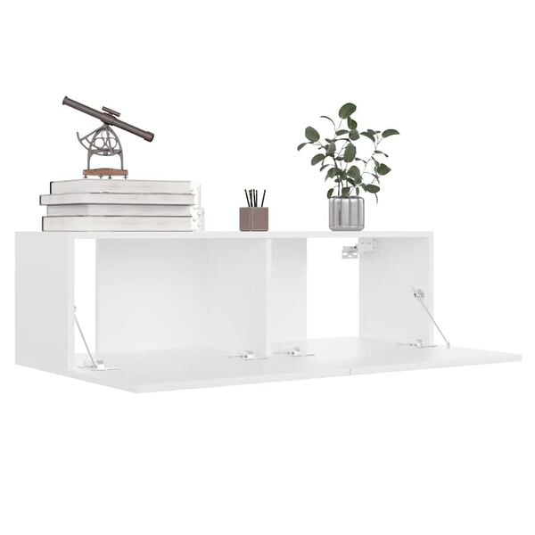 vidaXL Έπιπλο Τηλεόρασης Λευκό 100 x 30 x 30 εκ. από Επεξ. Ξύλο