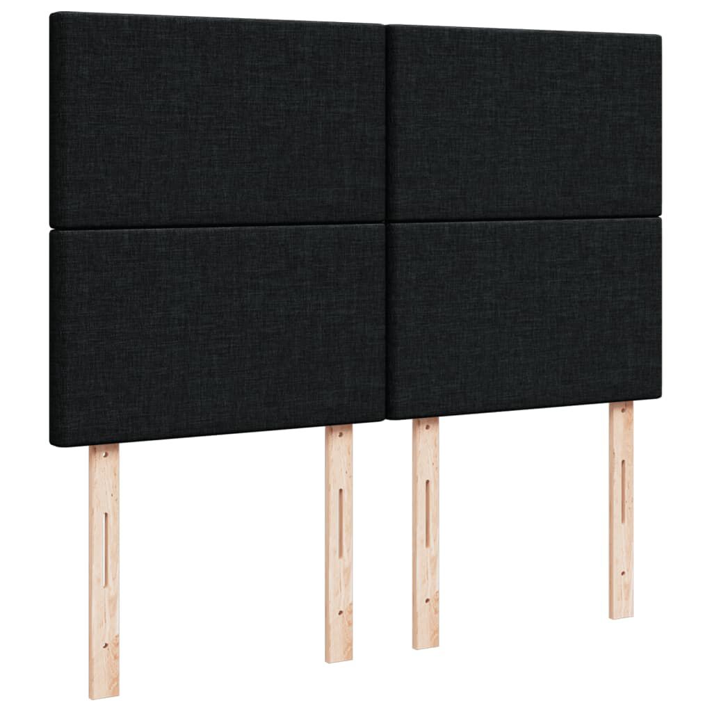 vidaXL Κρεβάτι Boxspring με Στρώμα Μαύρο 140x200 εκ. Υφασμάτινο