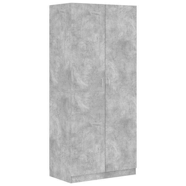 vidaXL Ντουλάπα Γκρι του Σκυροδέματος 90 x 52 x 200 εκ. Επεξ. Ξύλο