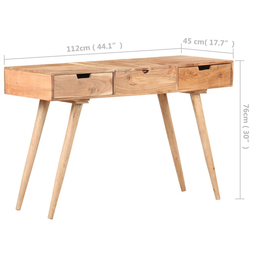 vidaXL Τουαλέτα 112 x 45 x 76 εκ. από Μασίφ Ξύλο Ακακίας με Καθρέπτη