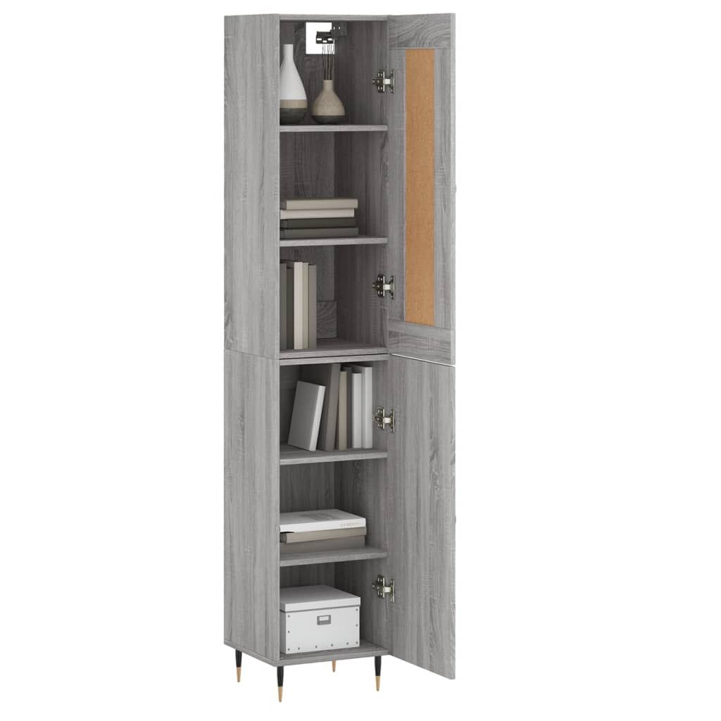 vidaXL Μπουφές Sonoma Γκρι 34,5 x 34 x 180 εκ. από Επεξεργασμένο Ξύλο