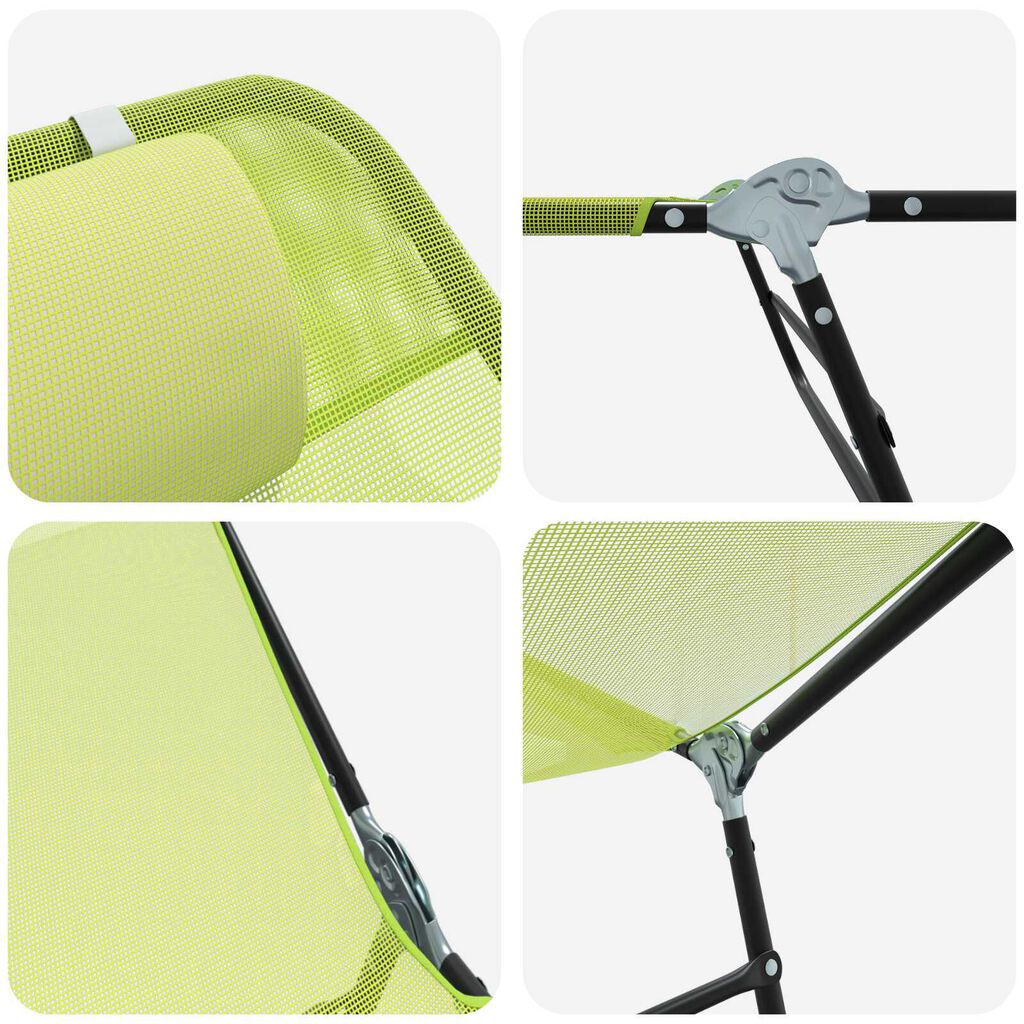 vidaXL Πτυσσόμενη ξαπλώστρα Πράσινο 182 x 55 x 85.5 εκ. Μέταλλο