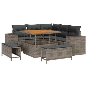vidaXL &Sigma;&epsilon;&tau; &Kappa;&alpha;&nu;&alpha;&pi;έ &Kappa;ή&pi;&omicron;&upsilon; &mu;&epsilon; &mu;&alpha;&xi;&iota;&lambda;ά&rho;&iota; 8 pcs &Gamma;&kappa;&rho;&iota; &sigma;&upsilon;&nu;&theta;&epsilon;&tau;&iota;&kappa;ό &rho;&alpha;&tau;ά&nu;
