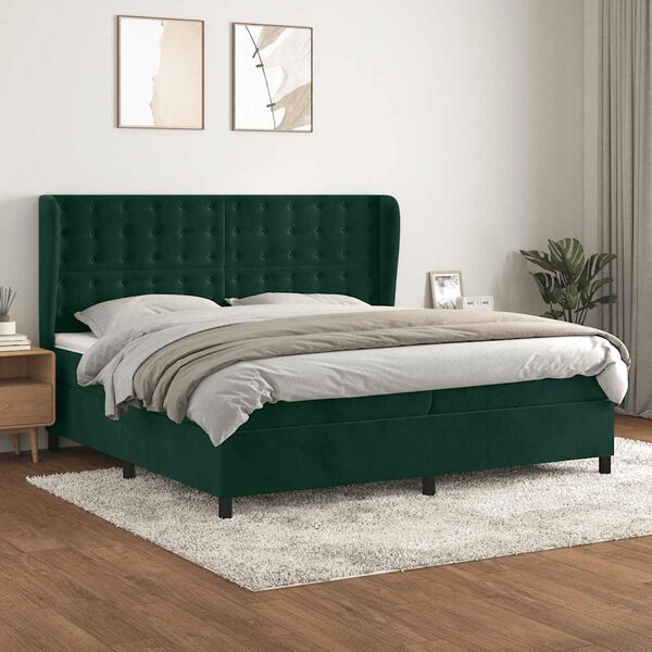 vidaXL &Kappa;&rho;&epsilon;&beta;ά&tau;&iota; Boxspring &mu;&epsilon; &Sigma;&tau;&rho;ώ&mu;&alpha; &Sigma;&kappa;&omicron;ύ&rho;&omicron; &Pi;&rho;ά&sigma;&iota;&nu;&omicron; 200x200&epsilon;&kappa;. &Beta;&epsilon;&lambda;&omicron;ύ&delta;&iota;&nu;&omicron;