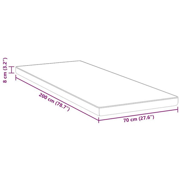 vidaXL Στρώματα Λευκό και μπλε 70 x 200 cm Αφρός μνήμης τζελ