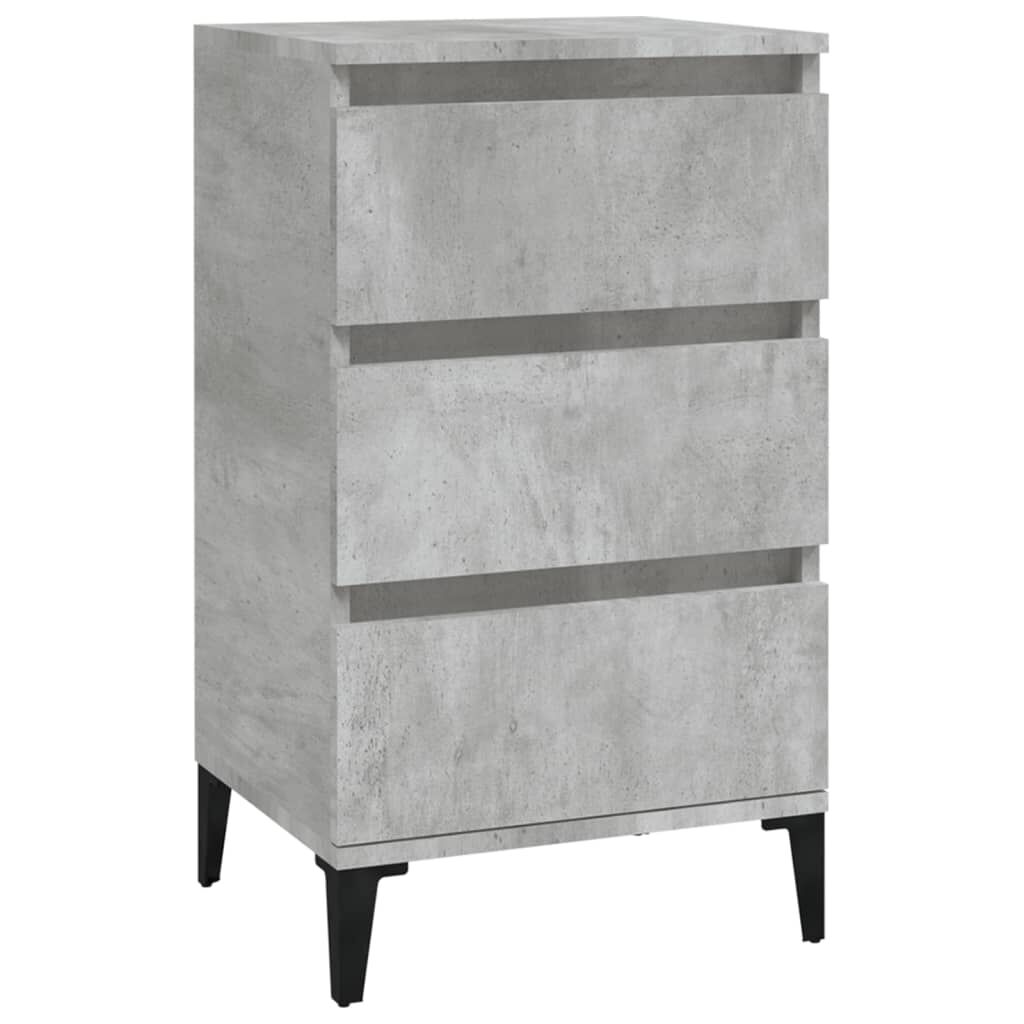 vidaXL Κομοδίνο Γκρι Σκυρ. 40x35x70 εκ. από Επεξεργασμένο Ξύλο