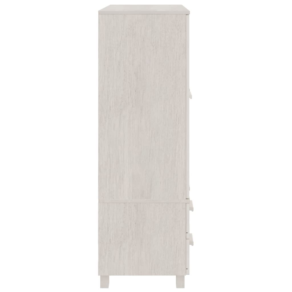 vidaXL Ντουλάπα HAMAR Λευκή 99 x 45 x 137εκ. από Μασίφ Ξύλο Πεύκου