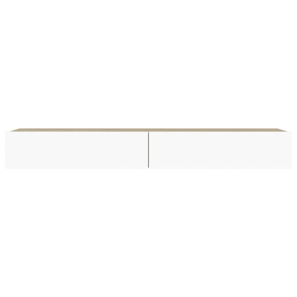 vidaXL Έπιπλο Τηλεόρασης με LED Λευκό/Sonoma Δρυς 120 x 35 x 15,5 εκ.