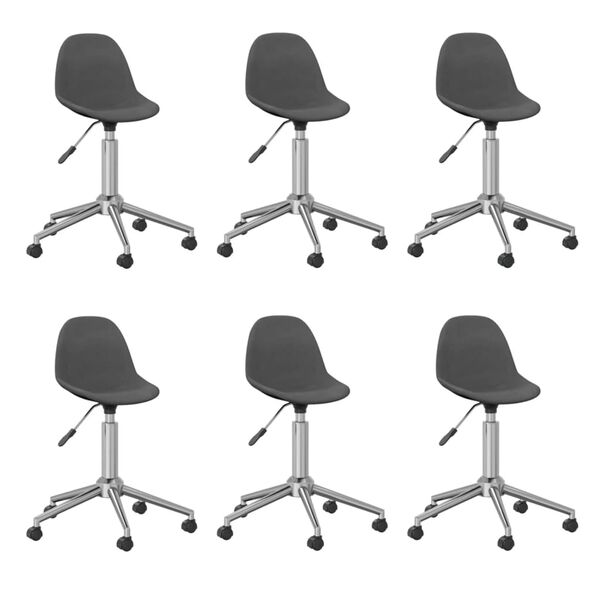 3086063 vidaXL Swivel Dining Chairs 6 pcs Dark Grey Fabric (3x333466)