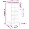 vidaXL Κάβα Κρασιών Λευκή 23 x 34 x 61 εκ. από Μασίφ Ξύλο Πεύκου