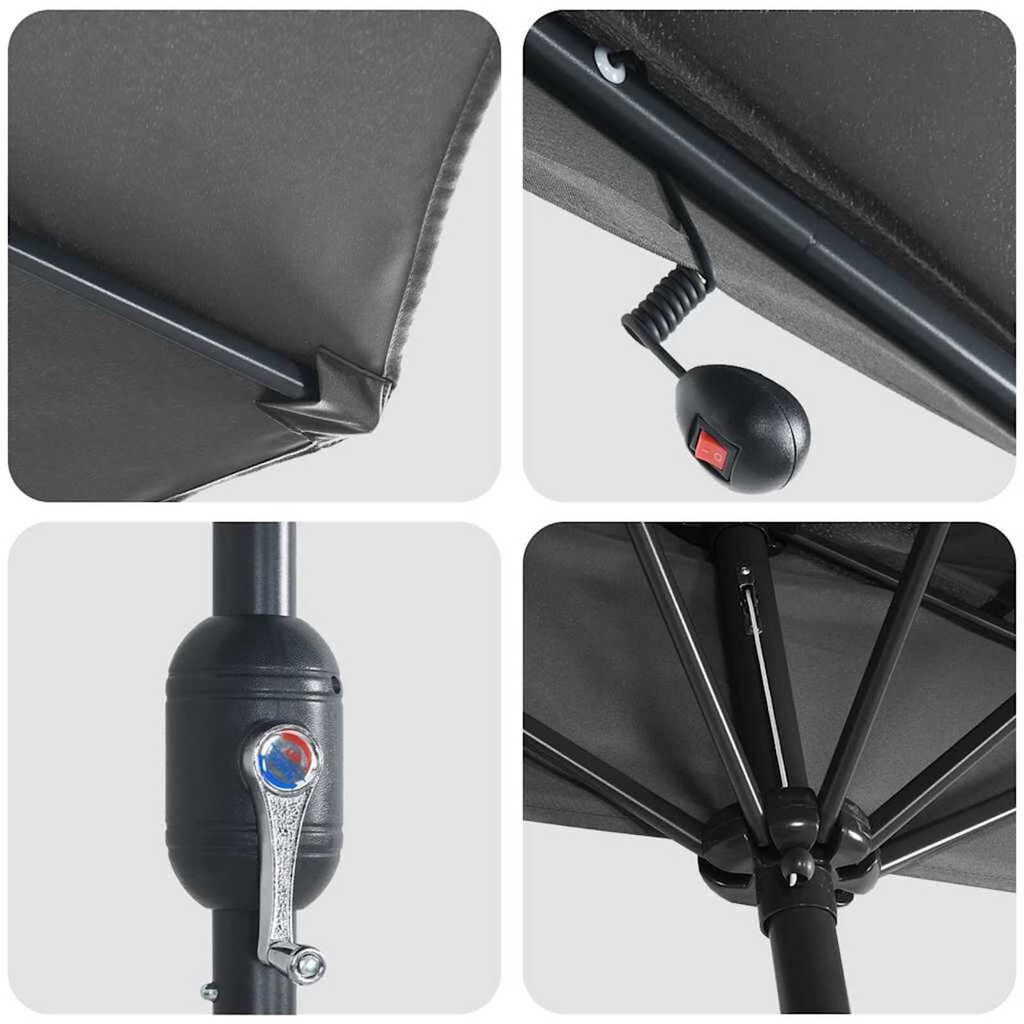 vidaXL Ομπρέλα Κήπου Ανθρακί 294 x 150 x 224 εκ ύφασμα