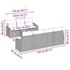 vidaXL Σετ Καναπέ Κήπου με μαξιλάρι 8 pcs Μαύρο 55 x 55 x 37 εκ