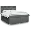 vidaXL Κρεβάτι Boxspring με Στρώμα Σκούρο Γκρι 180x200 εκ Υφασμάτιν