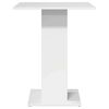 vidaXL Τραπέζι Bistro Γυαλιστερό Λευκό 60 x 60 x 75 εκ. Επεξ. Ξύλο