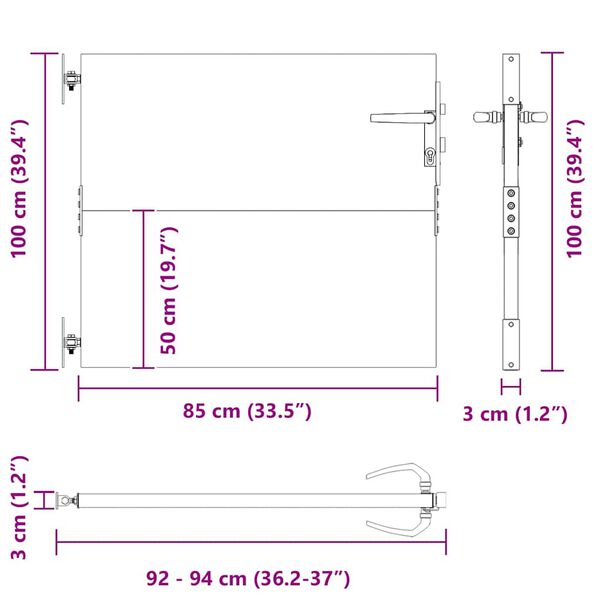 vidaXL Πύλη Κήπου 85 x 100 εκ. από Ατσάλι Corten