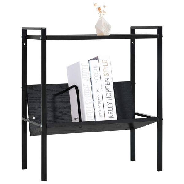 vidaXL Βιβλιοθήκη 2 Επιπέδων Μαύρη 52x28x59 εκ. Επεξεργασμένο Ξύλο