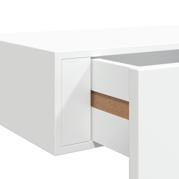 vidaXL Ράφι Επιτοίχιο με Συρτάρι Λευκό 40 x 23,5 x 10 εκ. από MDF