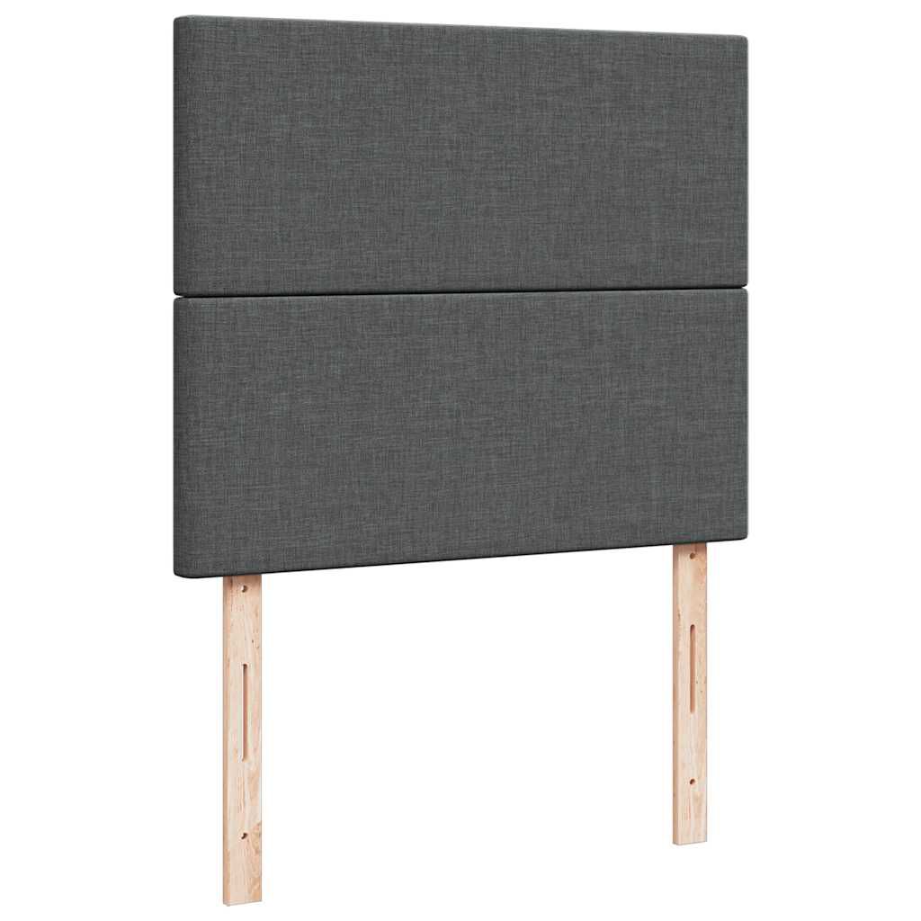 vidaXL Κρεβάτι Boxspring με Στρώμα Σκούρο Γκρι 120x200 εκ. Υφασμάτινο