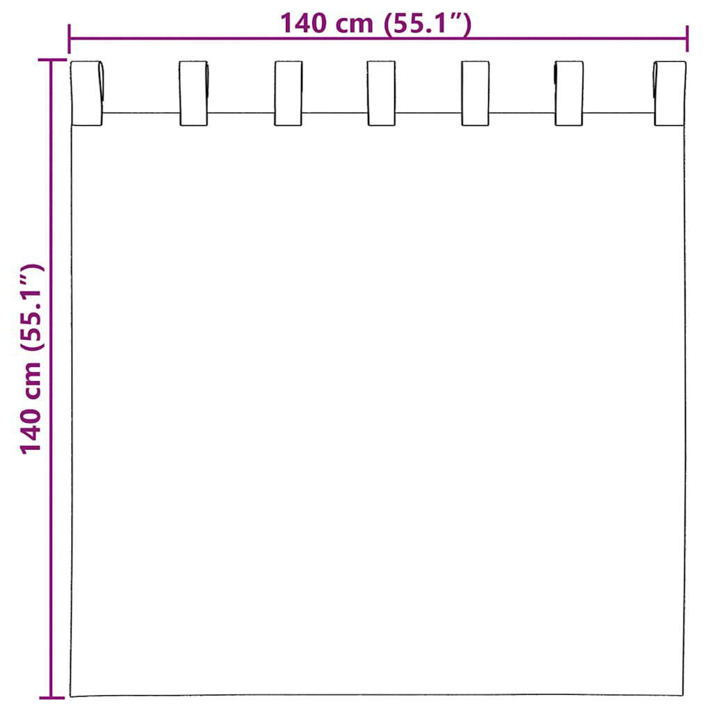 vidaXL Κουρτίνες Voile με βρόχους 2 τεμάχια Λευκό 140x140 cm