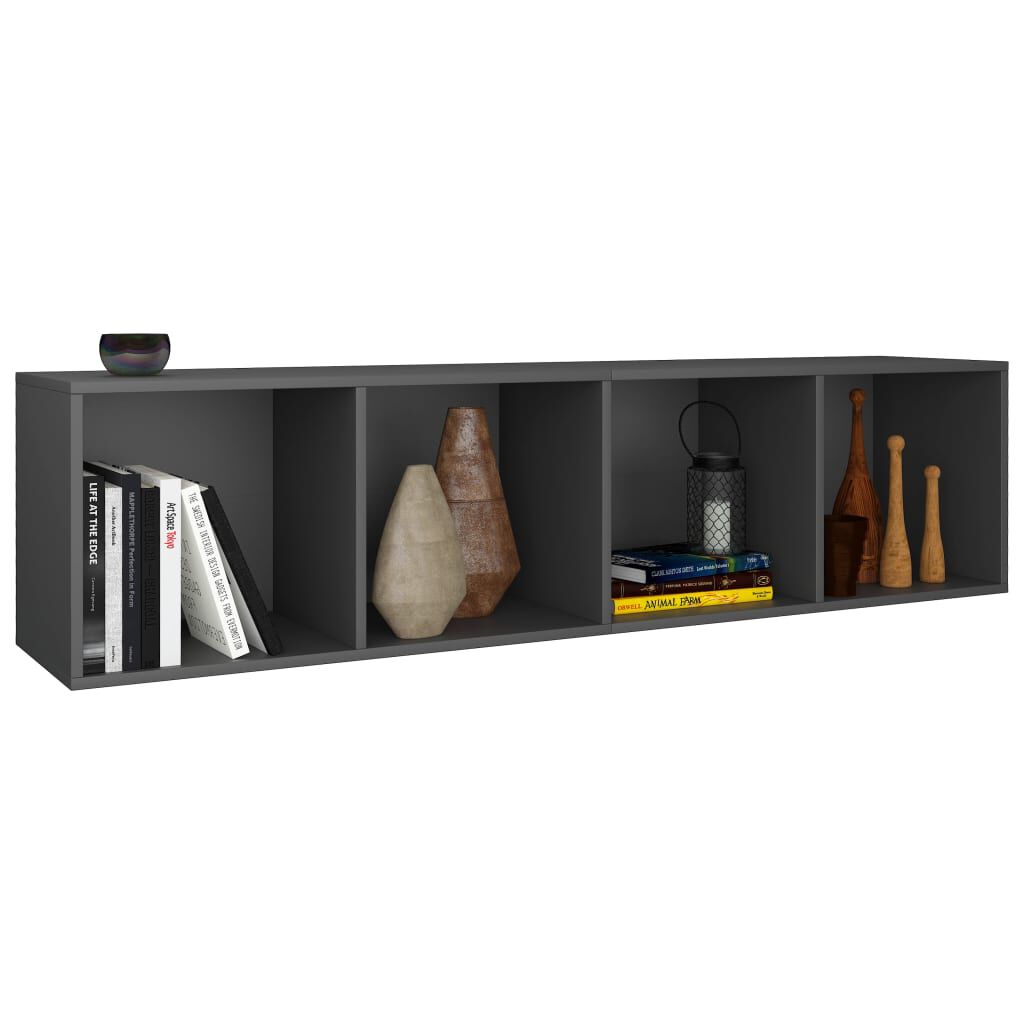 vidaXL Βιβλιοθήκη/Έπιπλο Τηλεόρασης Γκρι 36x30x143 εκ. Μοριοσανίδα