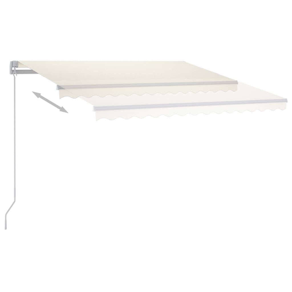 vidaXL Τέντα Συρόμενη Χειροκίνητη με LED Κρεμ 300 x 250 εκ.