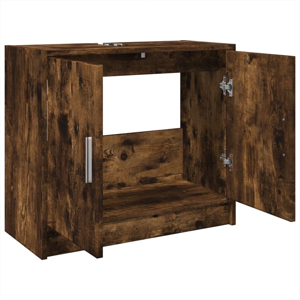 vidaXL Ντουλάπι Νιπτήρα Καπνιστή Δρυς 63x29x55 εκ. Επεξεργασμένο Ξύλο