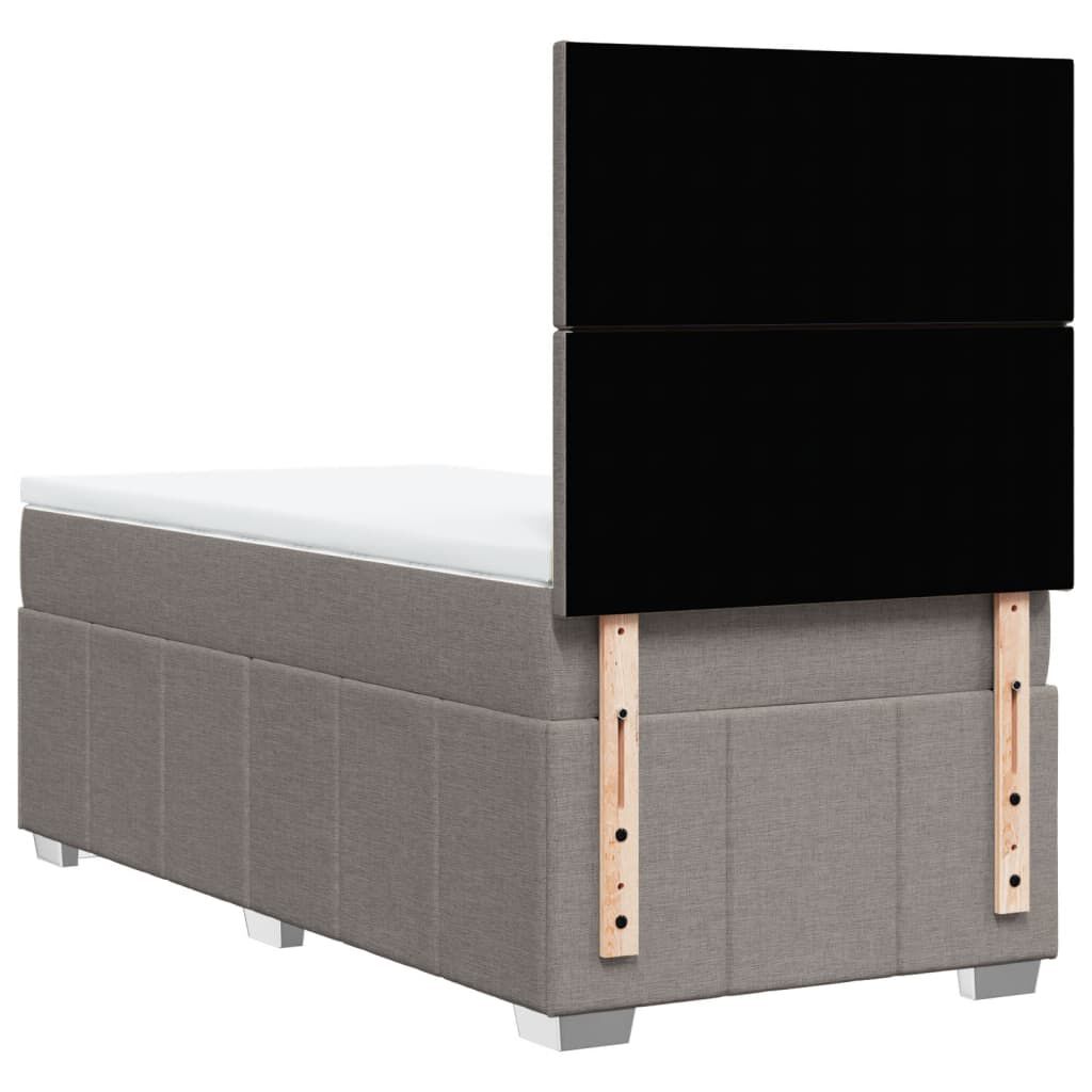 vidaXL Κρεβάτι Boxspring με Στρώμα Taupe 90x190 εκ.Υφασμάτινο