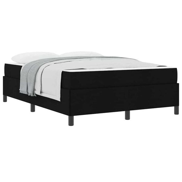 vidaXL Κρεβάτι με ελατήρια Μαύρο και Μαύρο 140 x 200 cm