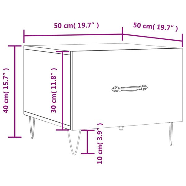 vidaXL Τραπεζάκι Σαλονιού Γκρι Sonoma 50x50x40 εκ. Επεξεργασμένο Ξύλο