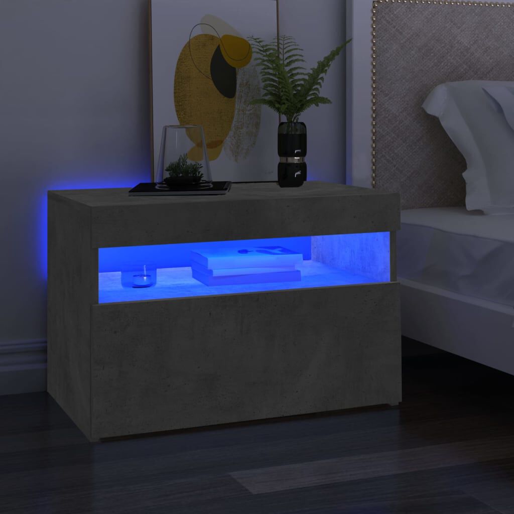 vidaXL Έπιπλο Τηλεόρασης με LED Γκρι Σκυροδέματος 60 x 35 x 40 εκ.