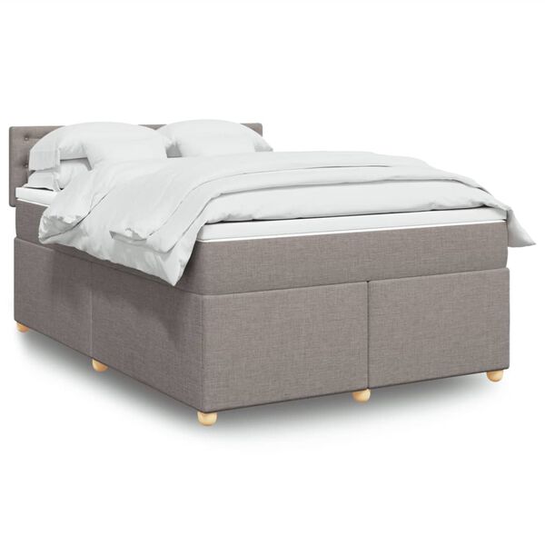 vidaXL &Kappa;&rho;&epsilon;&beta;ά&tau;&iota; Boxspring &mu;&epsilon; &Sigma;&tau;&rho;ώ&mu;&alpha; Taupe 160x200 &epsilon;&kappa;. &Upsilon;&phi;&alpha;&sigma;&mu;ά&tau;&iota;&nu;&omicron;