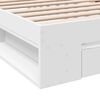 vidaXL Πλαίσιο Κρεβατιού με Συρτάρια Λευκό 75x190εκ Επεξεργασμένο Ξύλο