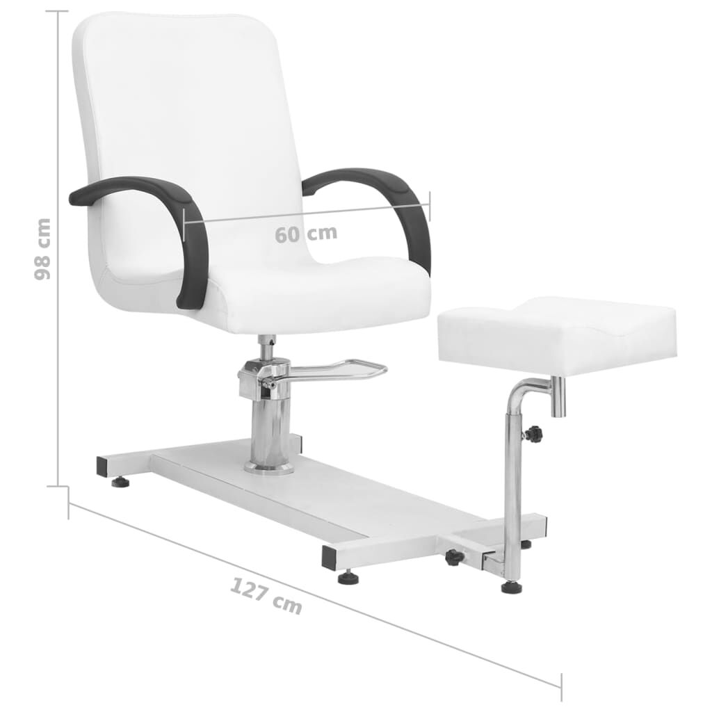 vidaXL Καρέκλα Μασάζ με Υποπόδιο Λευκή 127x60x98 εκ. Συνθετικό Δέρμα