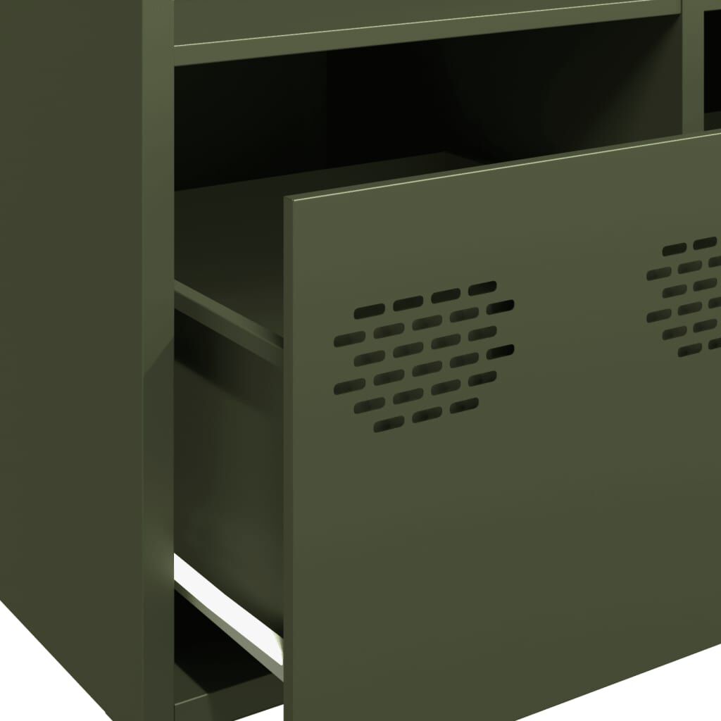 vidaXL Ραφιέρα Πράσινο Λαδί 101,5x39x103,5 εκ. από Ατσάλι