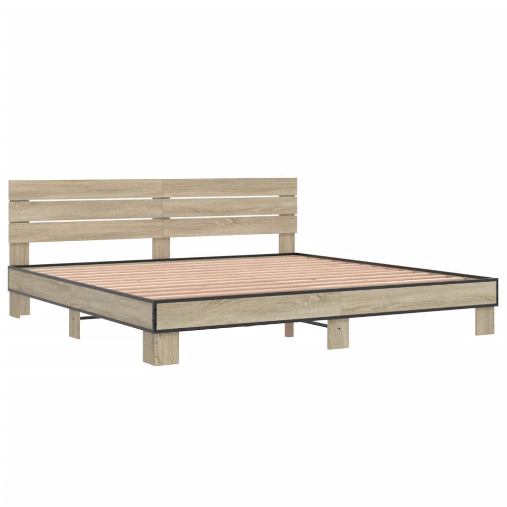 vidaXL Πλαίσιο Κρεβατιού Sonoma Δρυς 180x200 εκ. Επεξ. Ξύλο & Μέταλλο