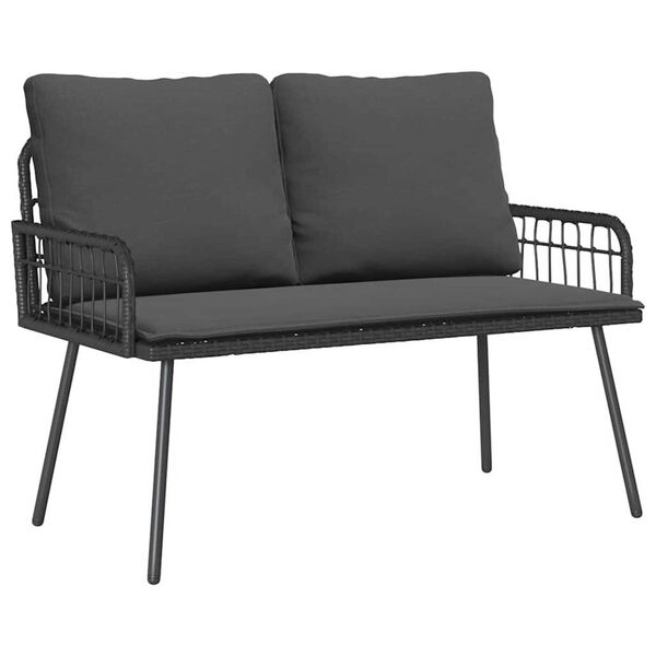 vidaXL Παγκάκι κήπου με μαξιλάρι Γκρι 114 x 64 x 78εκ Μέταλλο