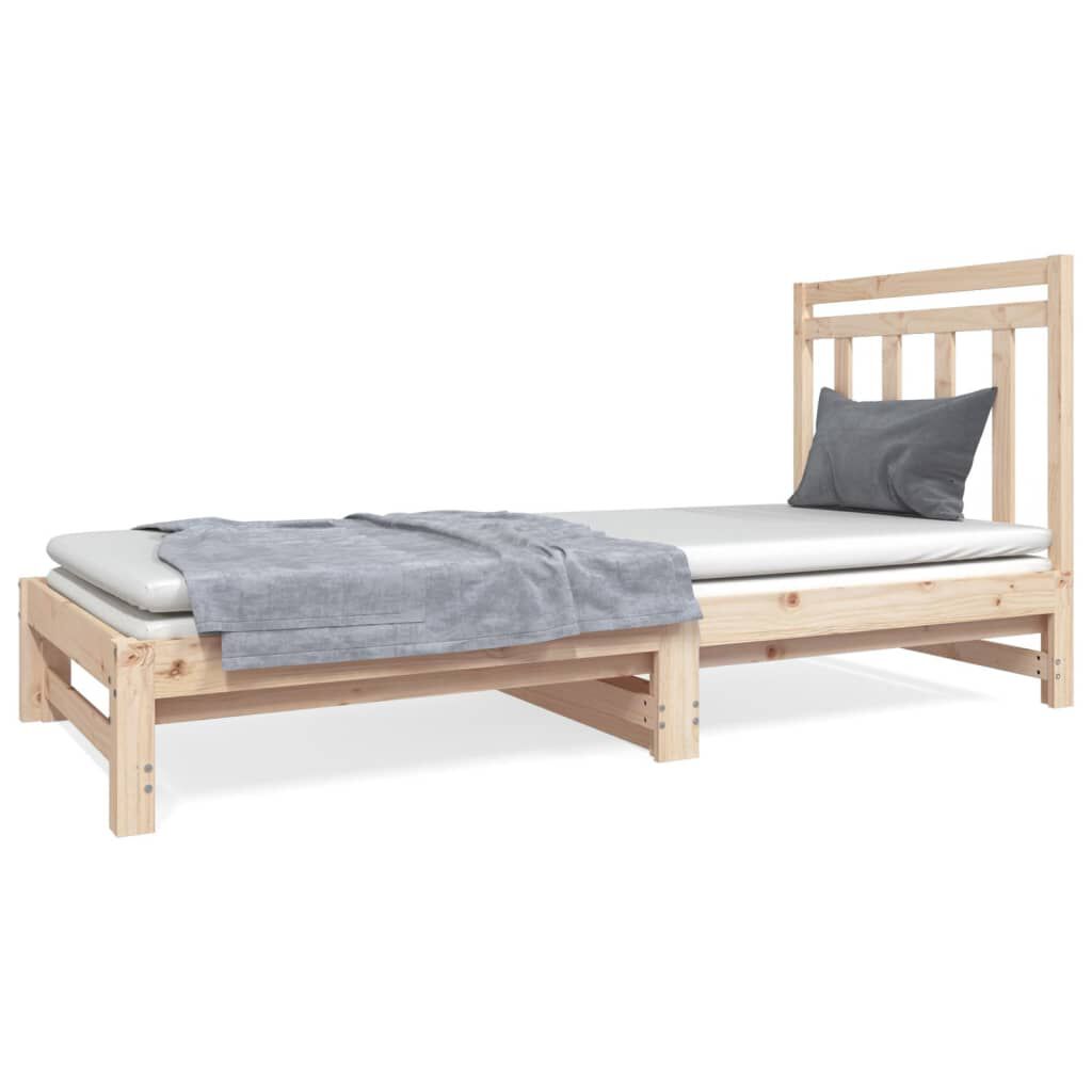 vidaXL Καναπές Κρεβάτι Συρόμενος 2x(90x190) εκ. Μασίφ Ξύλο Πεύκου