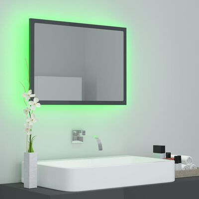 vidaXL Καθρέφτης Μπάνιου με LED Γυαλ. Γκρι 60x8,5x37 εκ. Ακρυλικός