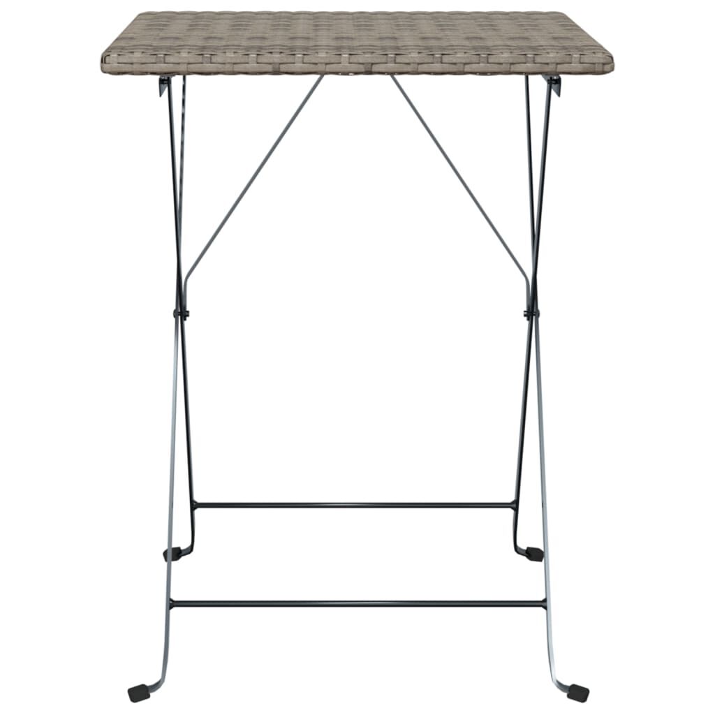 vidaXL Τραπέζι Bistro Πτυσσόμενο Γκρι 55x54x71 εκ. από Συνθετικό Ρατάν
