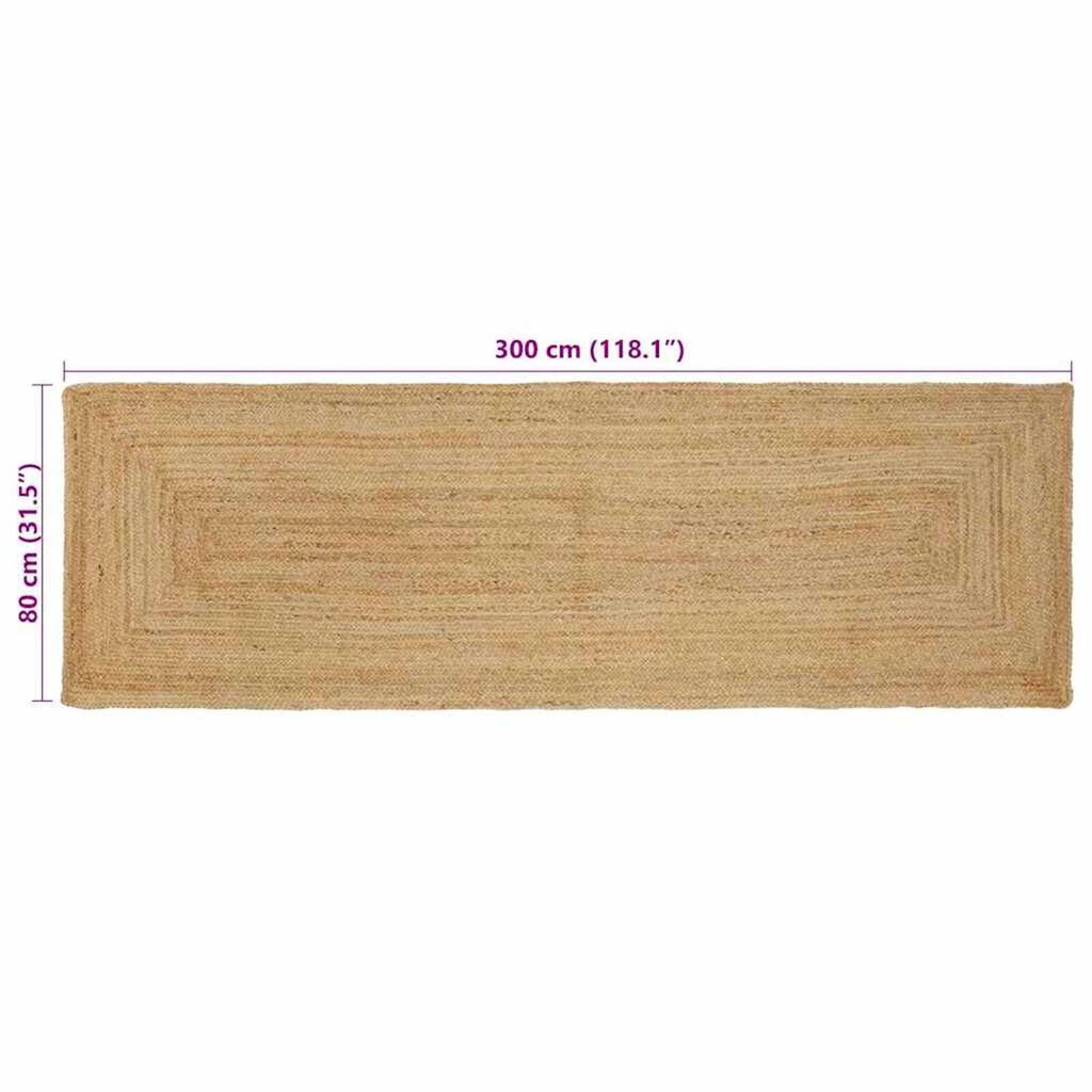 vidaXL Χαλί Μπεζ 80 x 300 cm Γιούτα