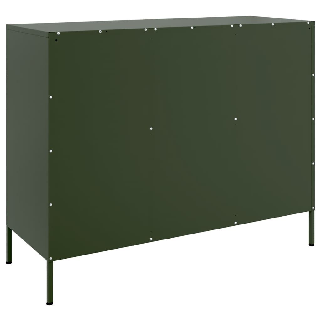 vidaXL Ντουλάπι Πράσινο Λαδί 100,5x39x79 εκ. από Ατσάλι