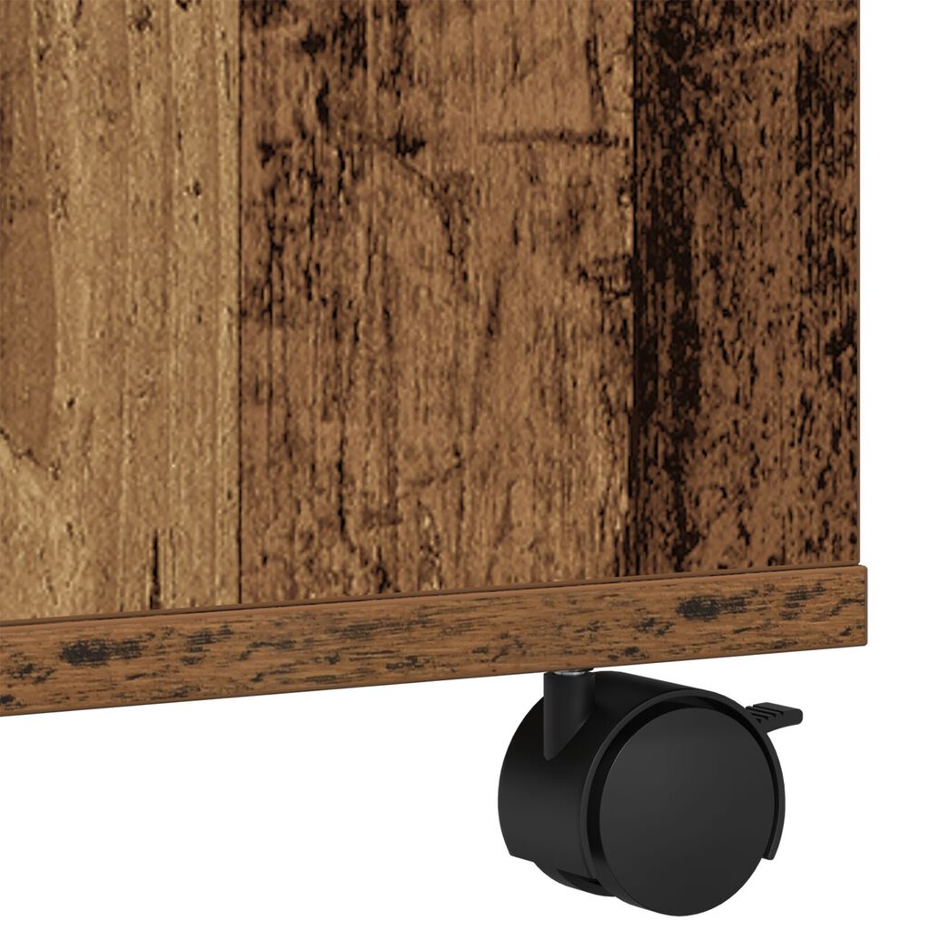 vidaXL Ράφι Εκτυπωτή με Ρόδες Παλιού Ξύλου 41x32x33,5 εκ