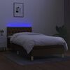 vidaXL &Kappa;&rho;&epsilon;&beta;ά&tau;&iota; Boxspring &mu;&epsilon; &Sigma;&tau;&rho;ώ&mu;&alpha; & LED &Sigma;&kappa;.&Kappa;&alpha;&phi;έ 90x200 &epsilon;&kappa;. &Upsilon;&phi;&alpha;&sigma;&mu;ά&tau;&iota;&nu;&omicron;